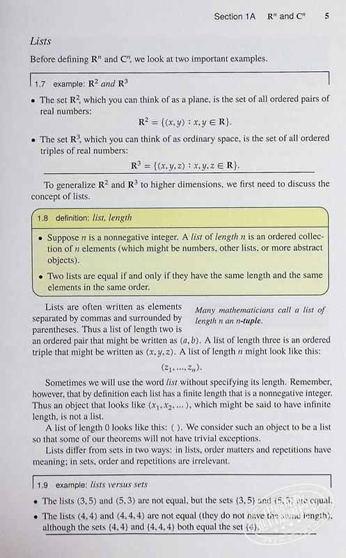 【中商原版】Linear Algebra Done Right 英文原版 Sheldon Axler 商品图5