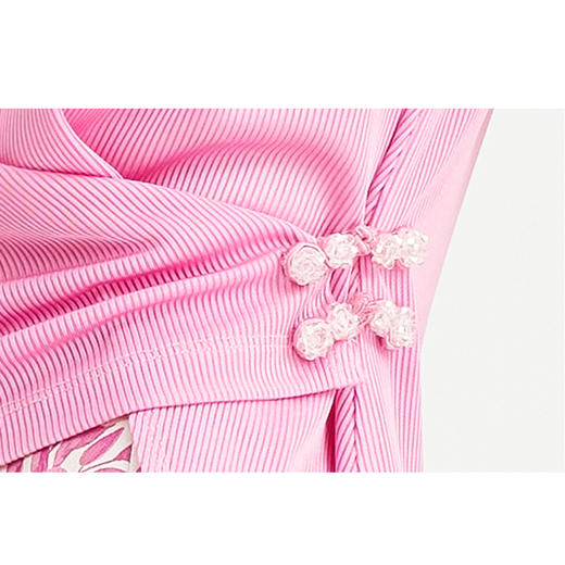 司歌弹力圆领短袖T恤不对称上衣休闲显瘦T891139Y 商品图1