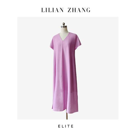 E—定制—「东方艺术」—“中式老钱”—缥缈淡然之美幻彩粉连衣裙2401113 商品图0