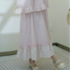 两三事2024夏季新款森女风蕾丝边裙摆高腰半身裙S24XKB282 商品缩略图0