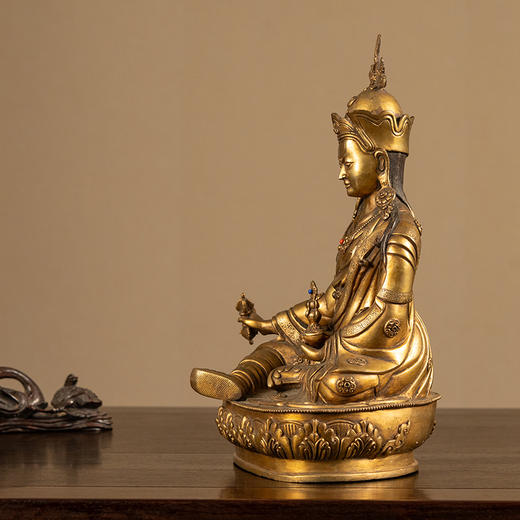清 铜鎏金莲花生大士像 商品图4