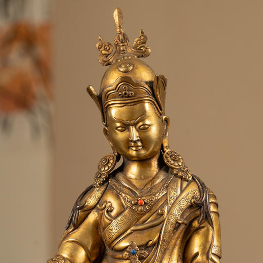 清 铜鎏金莲花生大士像 商品图2