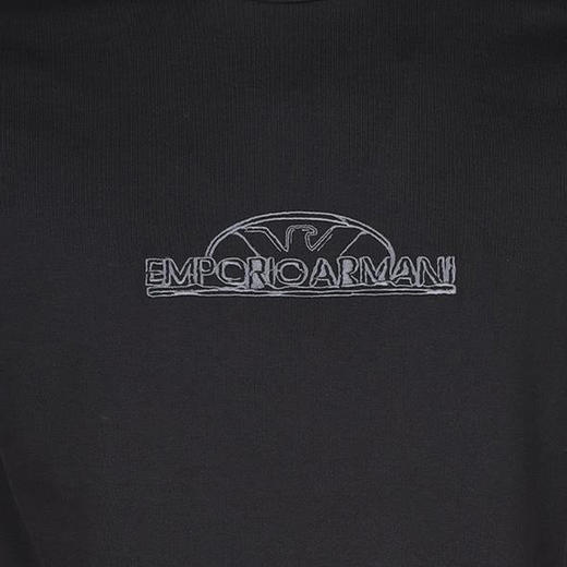 EMPORIO ARMANI 阿玛尼 男士徽标刺绣棉质圆领短袖T恤 海蓝色 3D1TG8 1JOCZ 09Q5 商品图2