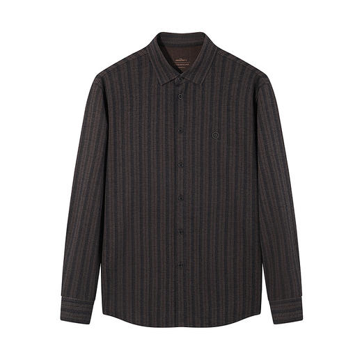 【高端系列】柒牌长袖衬衫男2024秋冬新款含羊毛条纹提花休闲衬衣127A70160 商品图4