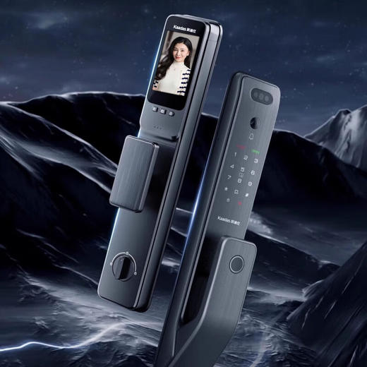 人脸款-凯迪仕Q3 FVP人脸识别智能门锁大屏猫眼远程视频对讲智能锁全自动电子锁 商品图1