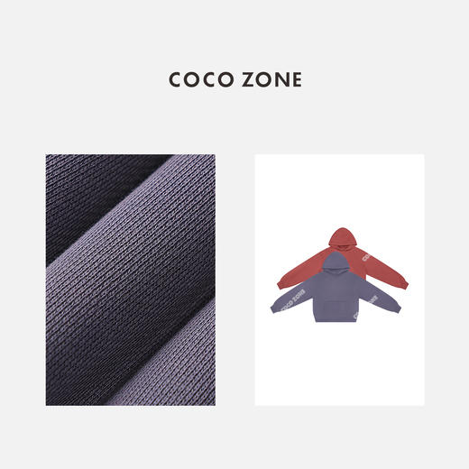 COCO ZONE2024重工水洗连帽加厚卫衣底磨毛休闲上衣24C10206 商品图2