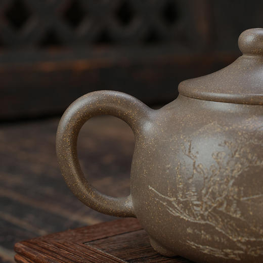 张泉林禅意壶 绿豆砂 宜兴紫砂原矿茶壶紫砂壶功夫茶泡茶壶茶具仿古 商品图6