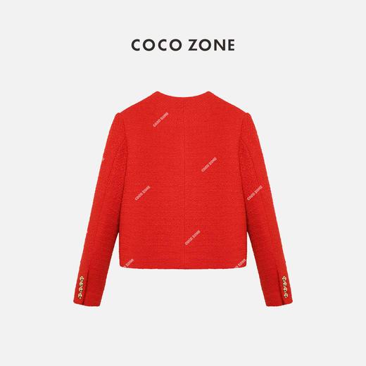 COCO ZONE高级感红色系小香风外套气质单排扣上衣24C10260 商品图1