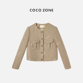 COCO ZONE法式气质小香风复古时髦春新款圆领外套24C10076