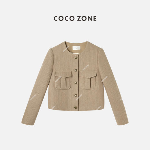 COCO ZONE法式气质小香风复古时髦春新款圆领外套24C10076 商品图0
