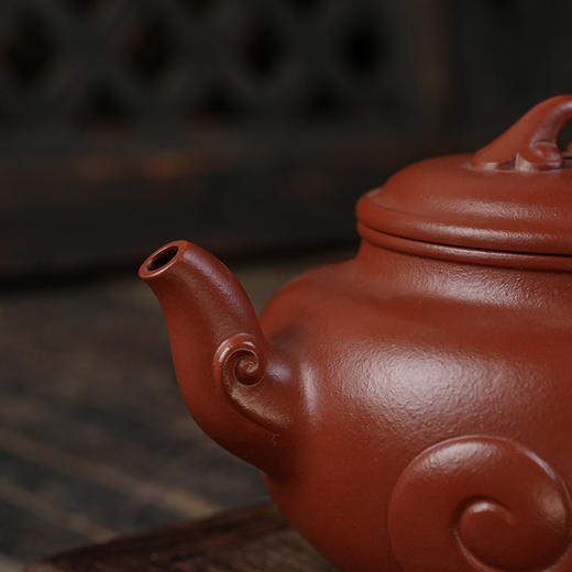 佘秋丽三脚如意壶 大红袍 宜兴紫砂原矿茶壶紫砂壶功夫茶泡茶壶茶具仿古 商品图6