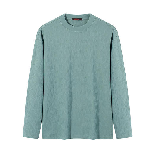 【中华立领】柒牌圆领肌理T恤男士2024秋季新品时尚休闲长袖体恤127T70620 商品图4