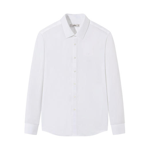 柒牌纯棉长袖衬衫男2024春秋新款商务正装白色翻领衬衣127A70690 商品图4