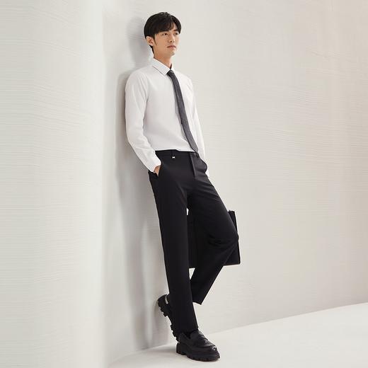 柒牌纯棉长袖衬衫男2024春秋新款商务正装白色翻领衬衣127A70690 商品图3