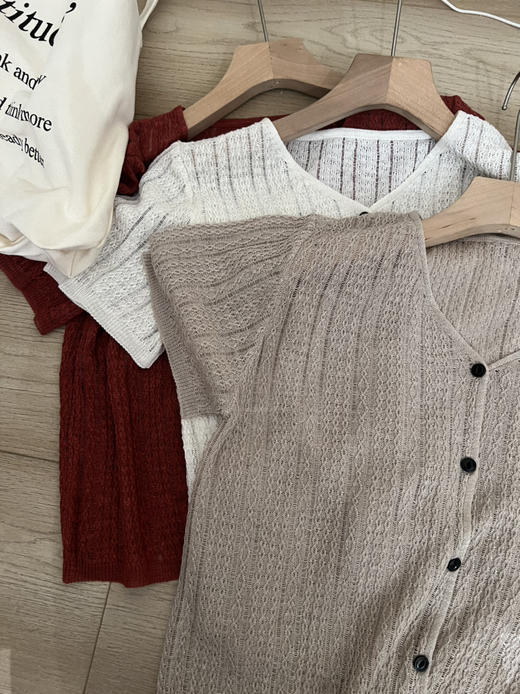 韩系V领天丝开衫 商品图8