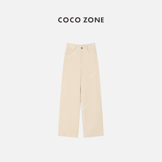 COCOZONE100%棉秋冬百搭简约直筒裤高腰显瘦裤23C19475 商品图0