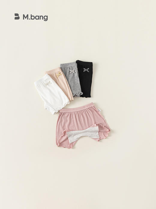 【超值2条装！】宥宝童装儿童打底裤童装纯色木耳边短裤夏天小女孩安全裤 商品图2