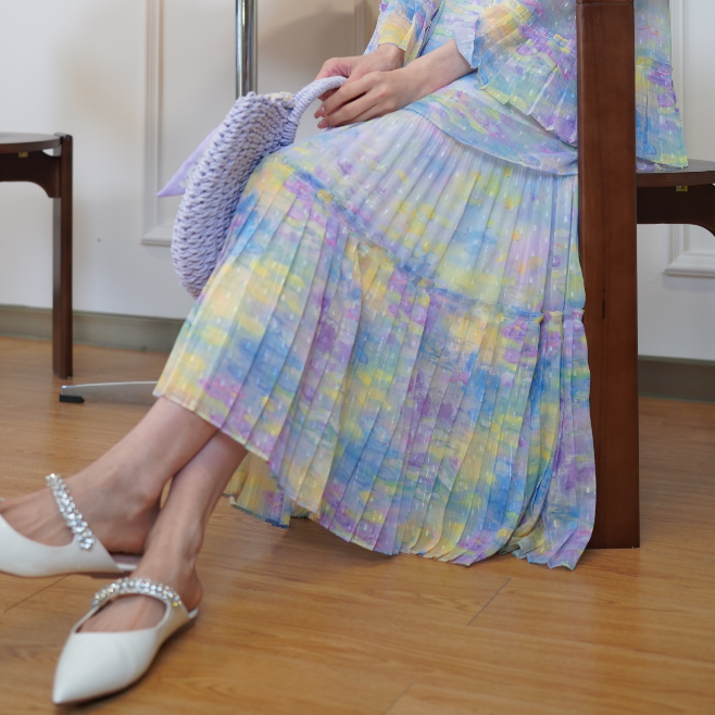 两三事神话秘境夏季感设计款气质优雅灵动飘逸莫奈花园风