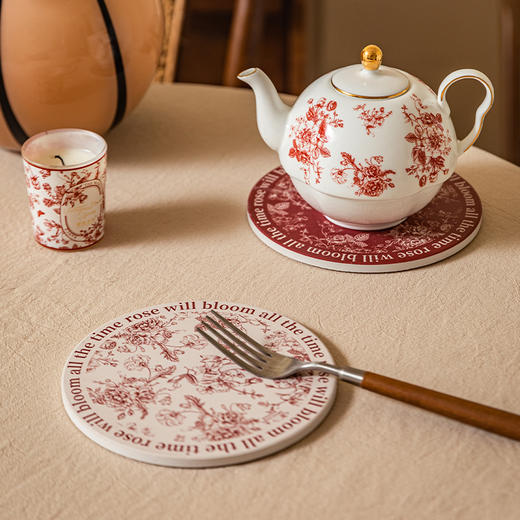 摩登主妇玫瑰假日隔热垫餐桌垫碗盘垫家用耐高温防烫专用杯垫锅垫 商品图2