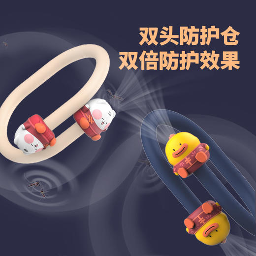 【艾克家族联名款防护手环】天然植物精油人与物卡通公仔防护手环，亲肤硅胶佩戴舒适，双头防护仓双倍防护效果，孕妇大人儿童户外防护神器随身贴脚环箱包扣QQ 商品图4