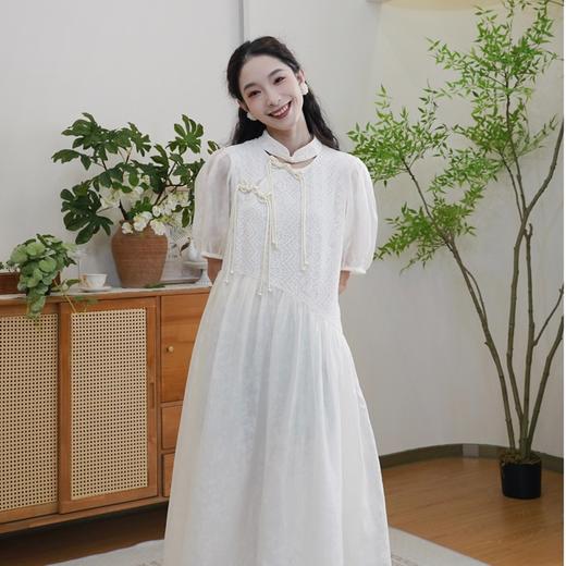 辣妹穿搭白玉兰中式改良气质宽松连衣裙休闲风夏季 商品图2