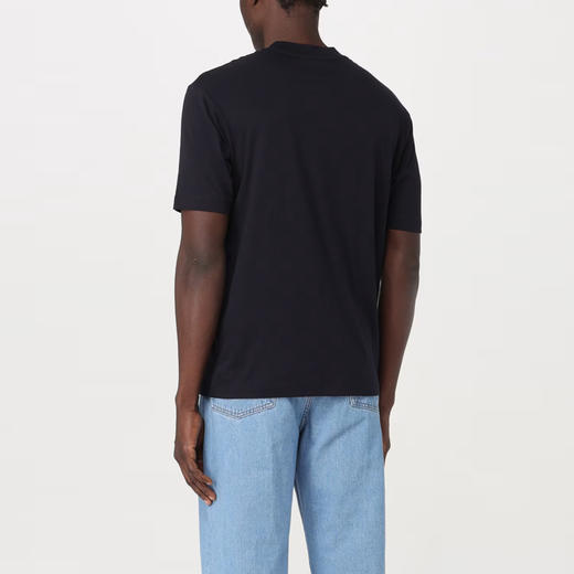 EMPORIO ARMANI 阿玛尼 男士字母徽标刺绣棉质圆领短袖T恤 深蓝色 3D1TG3 1JPZZ 09R1 商品图2