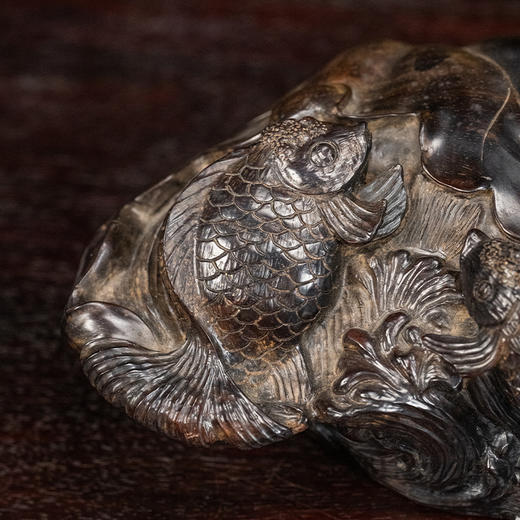 清 紫檀一木整挖连年有余水洗 商品图2