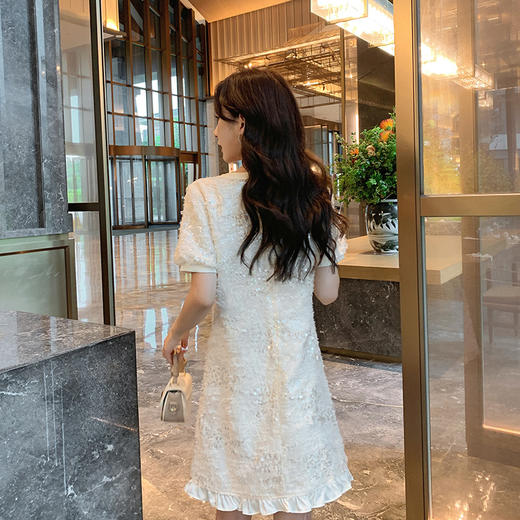 [奢姿轻奢系列]大码女装2025夏季亮片减龄连衣裙胖妹妹蝴蝶结裙子8942890085 商品图3