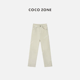 COCO ZONE“人手一条奶油裤”薄绒修身显小脚直筒裤23C19902