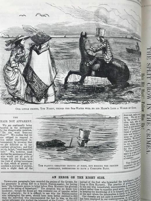 1855年7月-1857年6月 英国讽刺漫画杂志《笨拙》 数百幅插图 真皮精装16开 商品图13