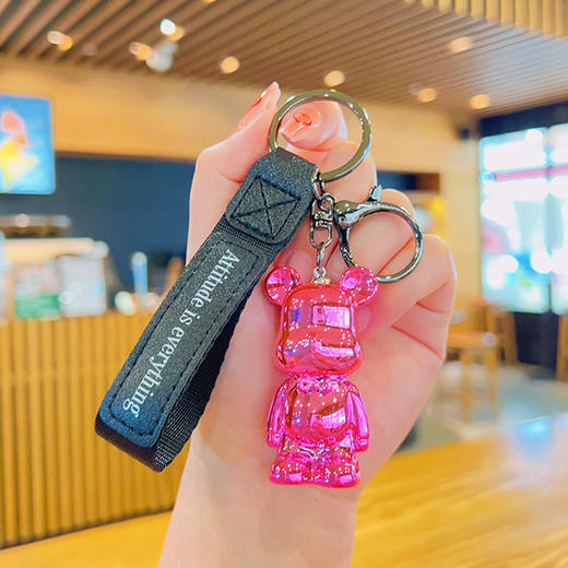 【渐变“暴力熊“，创意可爱挂件，钥匙扣来啦！】卡通暴力熊 可爱钥匙链 情侣小礼品 公仔书包挂件 包包挂饰钥匙扣，书包挂坠挂链硅胶新款，个性十足 随心搭配-QQ 商品图11