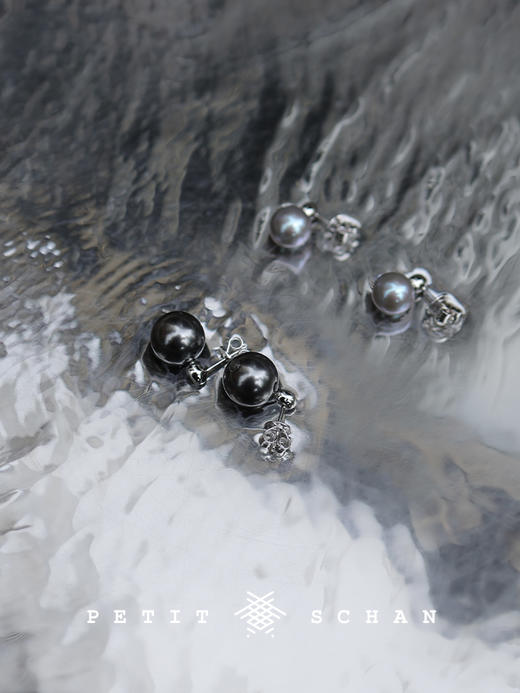 PETIT SCHAN小闪 JEW#014 meet unexpectedly 不期而遇 10mm淡水珍珠/12mm奥地利施华洛珍珠925纯银耳钉 商品图6