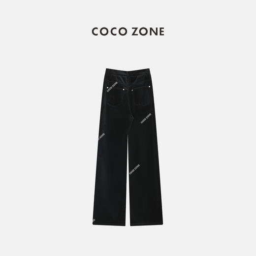 COCO ZONE100%棉小黑裤丝绒裤百搭显瘦直筒裤 23C19432 商品图1