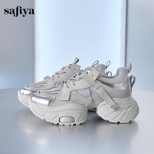 Safiya/索菲娅2024秋潮流街头百搭厚底减震增高运动老爹鞋 SF43112049 商品图3