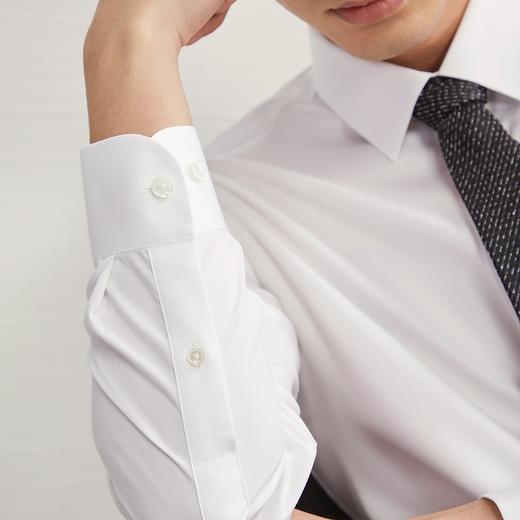 柒牌纯棉长袖衬衫男2024春秋新款商务正装白色翻领衬衣127A70690 商品图2