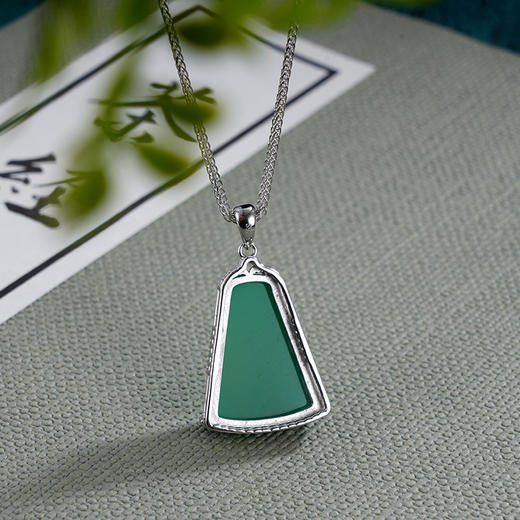 子佩集S925银【清欢】套链【DZ017085】纯银绿玉髓项链无事牌2406 商品图2