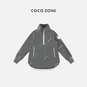 刘一一&COCO ZONE卫衣立领半拉链休闲百搭慵懒风外套 23C19443