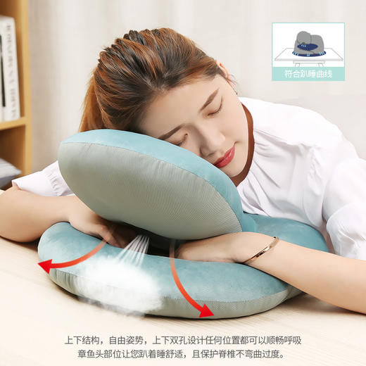 【午睡神器！四季通用】办公室午睡神器冰丝午睡枕睡觉趴枕午休枕头抱枕款学生趴睡枕夏季，抬高头部、减轻颈椎压力、趴睡轻松。ry 商品图2