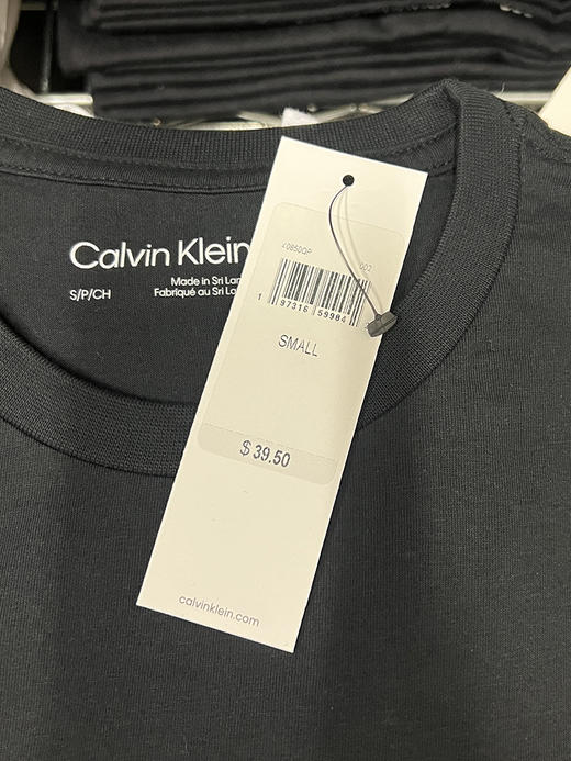 Calvin Klein/CK 男士纯棉夏季字母印花LOGO透气休闲圆领短袖T恤 商品图3