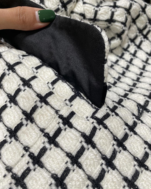 现货 THS 6.21- 拉格菲尔·德重磅棋盘格花呢香风短外套 半裙 BF1014  BK1141 商品图7