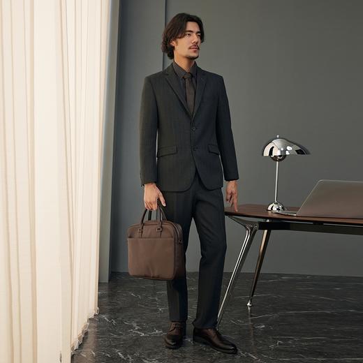 【婚礼季/犀牛褶】柒牌西服套装男2025秋冬新款商务休闲色织条纹西装礼服127C70050 商品图3