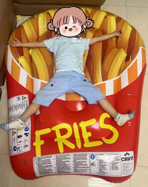 【包邮直发】麦当当薯条大浮排   最大承重100kg 优质PVC原材料，不含双酚A，厚实柔软耐用，不易渗漏，无毒环保安全 商品图3