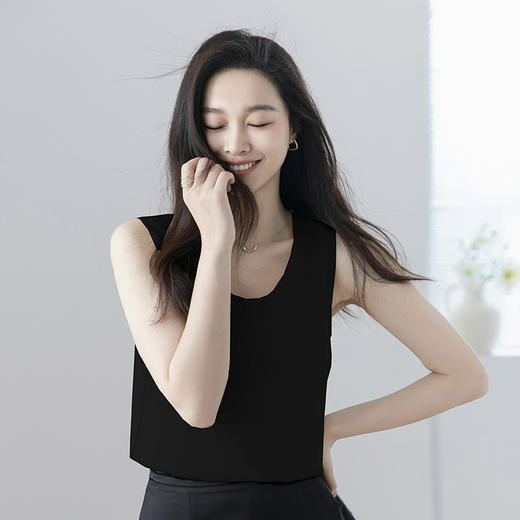 火桐hooton 高货系列 25姆米高密弹力重绉无袖背心YT2010 商品图7