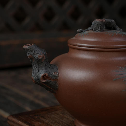 严伟敏劲松壶 紫泥 宜兴紫砂原矿茶壶紫砂壶功夫茶泡茶壶茶具仿古 商品图2