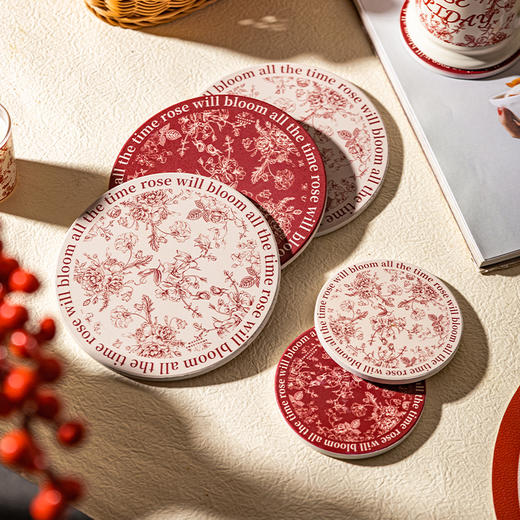 摩登主妇玫瑰假日隔热垫餐桌垫碗盘垫家用耐高温防烫专用杯垫锅垫 商品图0