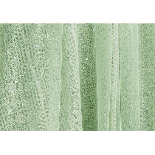 司歌蕾丝薄荷曼波绿连衣裙短袖收腰A89M009 商品图1