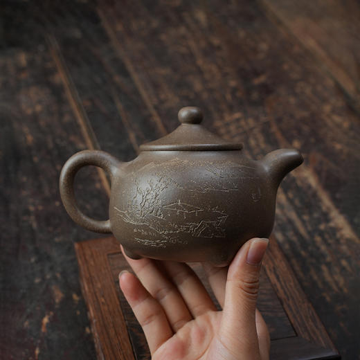 张泉林禅意壶 绿豆砂 宜兴紫砂原矿茶壶紫砂壶功夫茶泡茶壶茶具仿古 商品图5