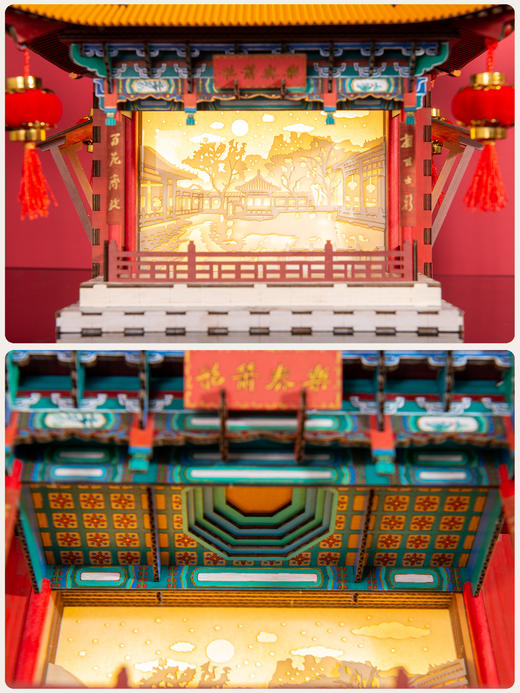 济南趵突泉古戏台纸雕灯拼装纸玩古建筑模型国潮文创礼品创意礼物 商品图4