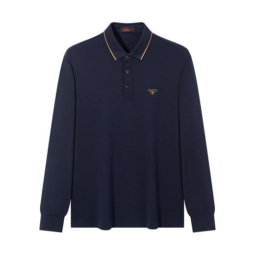 【高端系列】柒牌polo衫长袖男2024秋季新款含桑蚕丝商务翻领T恤127T70280 商品图4