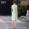 IWY/绿色短袖西装连衣裙女夏季新款职业套装ol高端品牌裙子Q926-G 商品缩略图4
